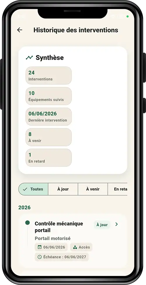 Wartungsverlauf in Carnet Entretien Maison