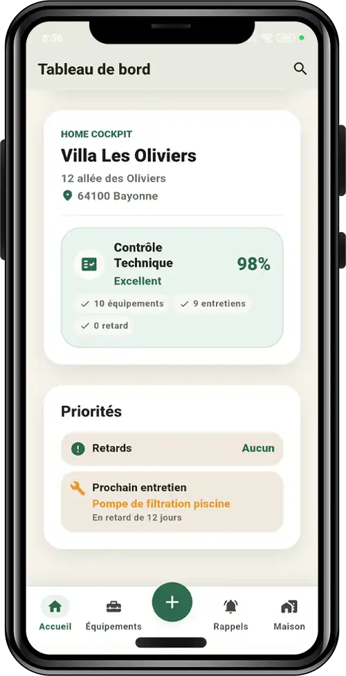 Dashboard von Carnet Entretien Maison