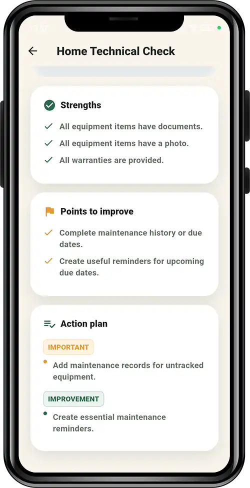 Home Check-up strengths and action plan