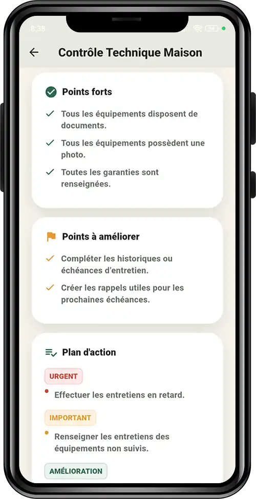 Control técnico strengths and action plan